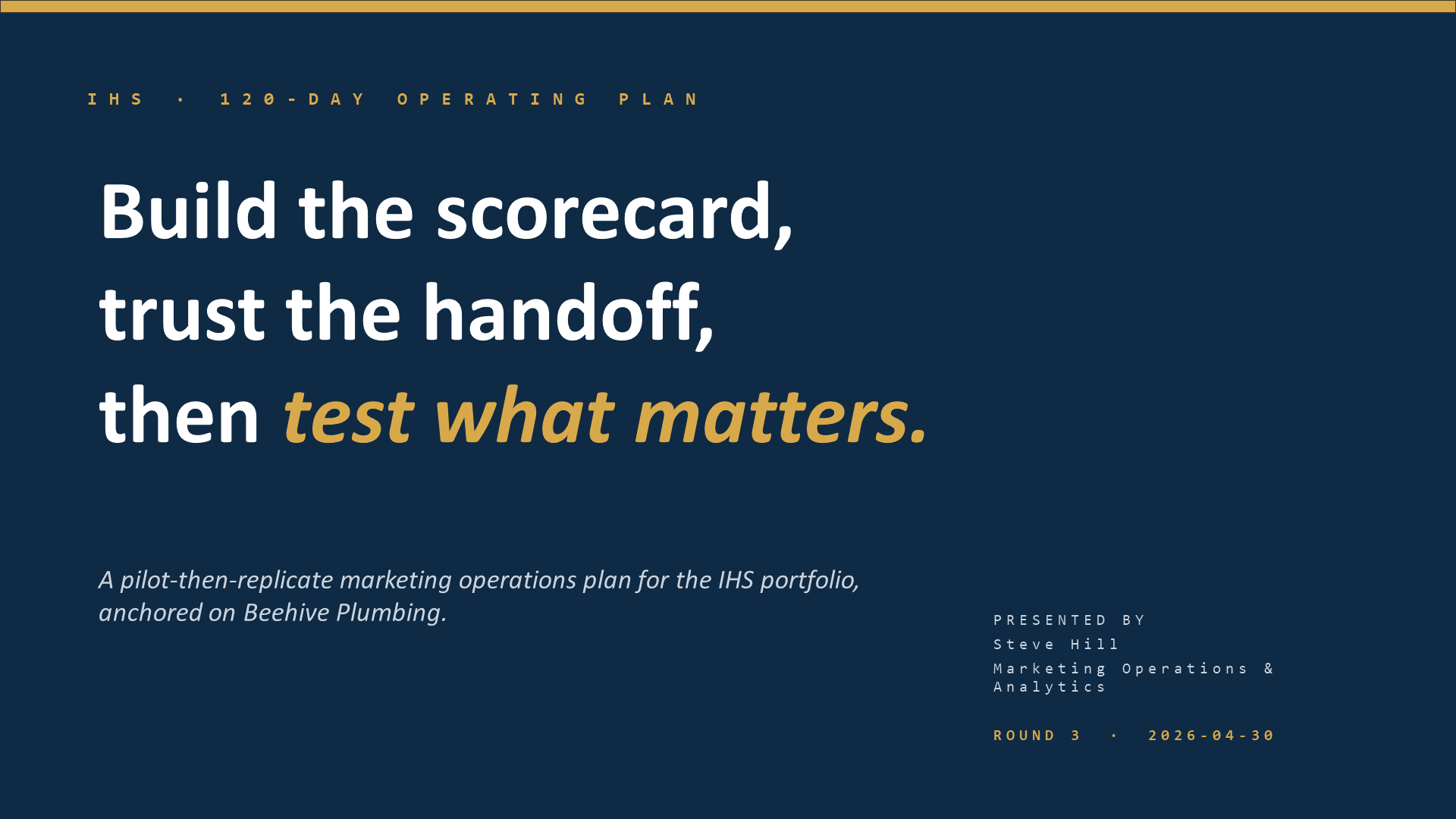 IHS Round 3 presentation slide 1